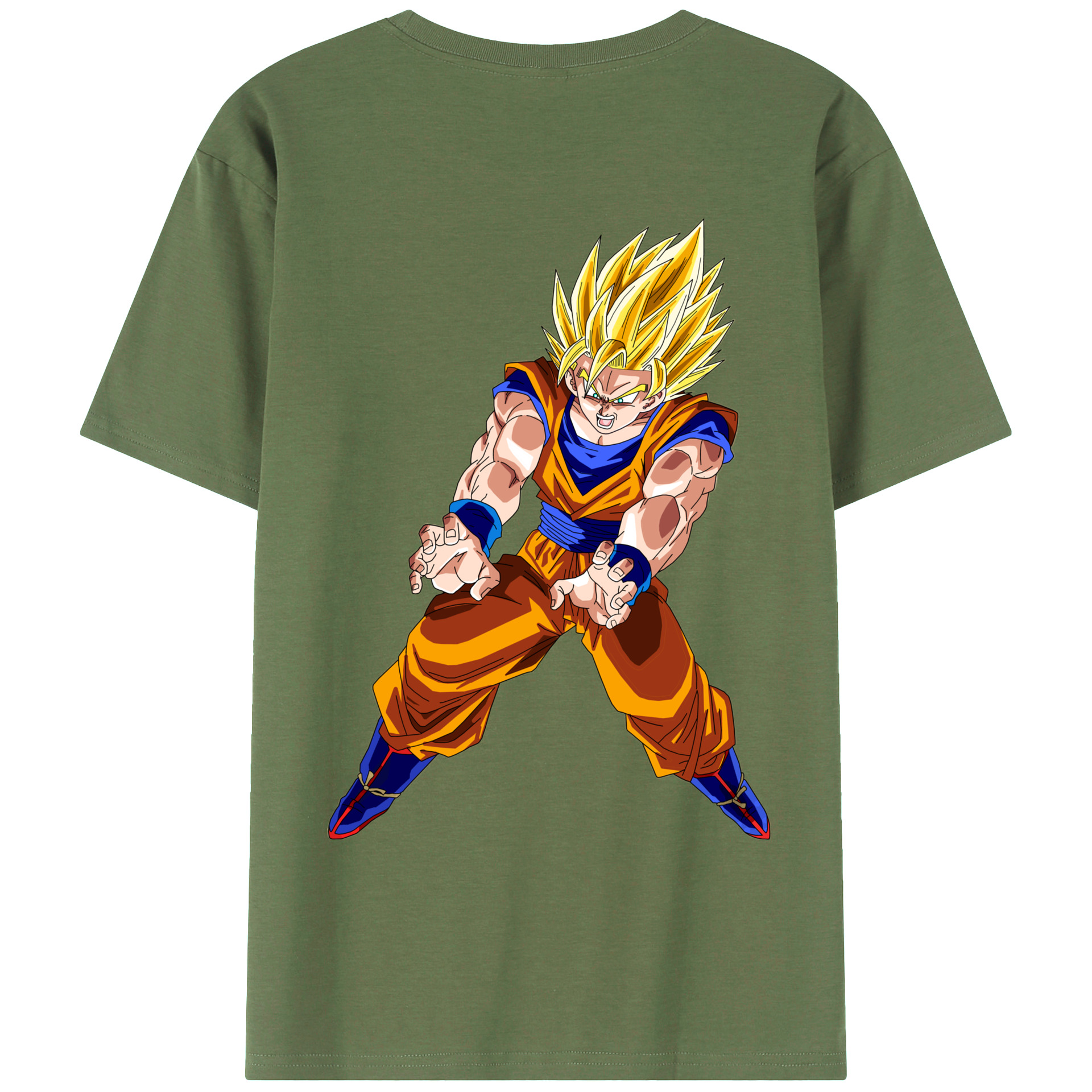 （画像用） ドラゴンボール 孫悟空（そん ごくう）Son Goku カカロット DRAGON BALL Kakarotto 綿100％ メンズ半袖Tシャツ（バックプリント） 通気性